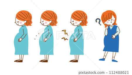 Facial expression of pregnant women Facial expression of pregnant women 112488021