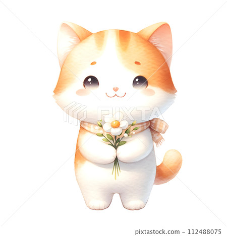Cat with flower Cat with flower 112488075