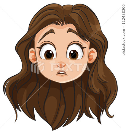Surprised Young Girl Cartoon Illustration 112488306
