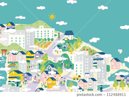 new cityscape blue sky 112488911