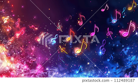 Background with musical notes motif 112489187