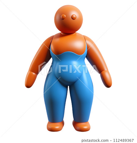 3d model of a blue cartoon character 112489367