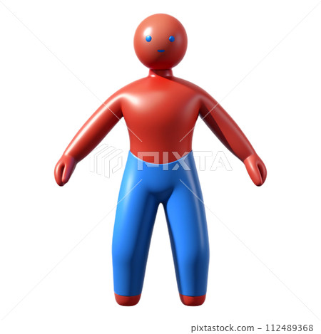 3d model of a blue cartoon character 112489368