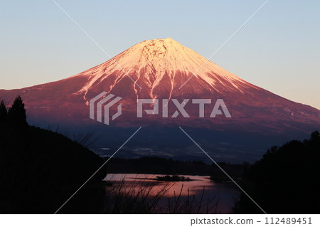 冬天 富士 日落 112489451