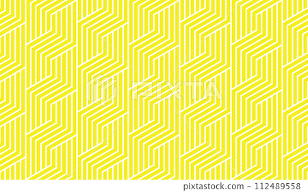 Abstract geometric pattern with stripes, lines. Seamless vector background. White and yellow ornament. Simple lattice graphic design Abstract geometric pattern with stripes, lines. Seamless vector background. White and yellow ornament. Simple lattice graphic design 112489558