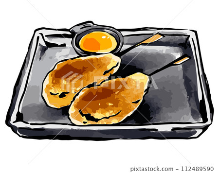 居酒屋雞肉丸手繪插畫 112489590