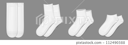 White socks set isolated on background White socks set isolated on background 112490388