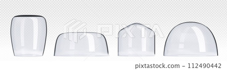 Glass transparent hemisphere dome cover. 112490442
