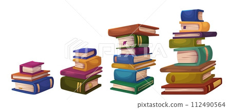 Book stack and single, closed and open 112490564
