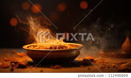 Happy lohri. Celebrating the warmth of cultural traditions and the joy of Lohri festival in Punjab: a vibrant cultural celebration of music, dance, and bonfires 112490809