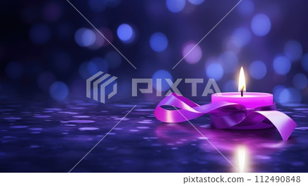 Unite for hope: a world of compassion against cancer, captured through the poignant symbol of a cancer ribbon on World Cancer Day. Unite for hope: a world of compassion against cancer, captured through the poignant symbol of a cancer ribbon on World Cancer Day. 112490848