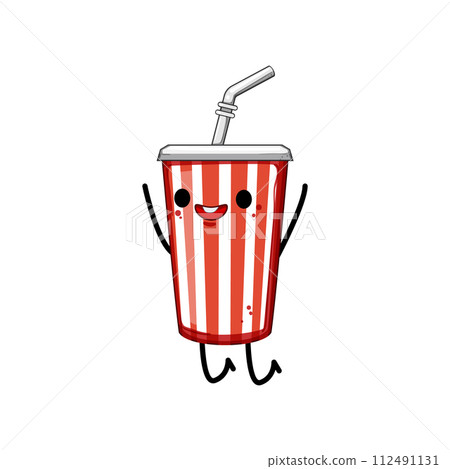 cute soda cup character cartoon vector illustration 112491131