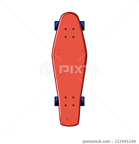 retro skate board cartoon vector illustration retro skate board cartoon vector illustration 112491249
