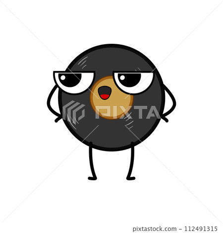 record retro music character cartoon vector illustration 112491315