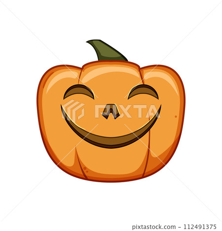element pumpkin halloween character cartoon vector illustration 112491375