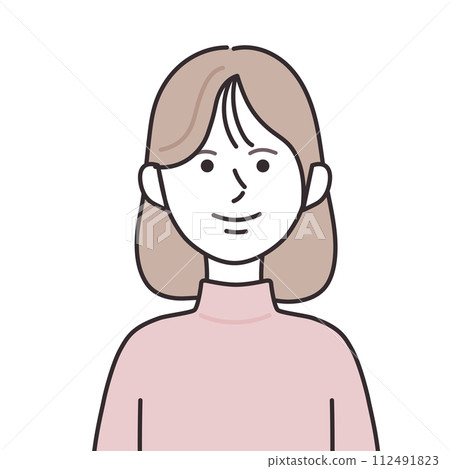 穿著高領毛衣的鮑伯女人 穿著高領毛衣的鮑伯女人 112491823