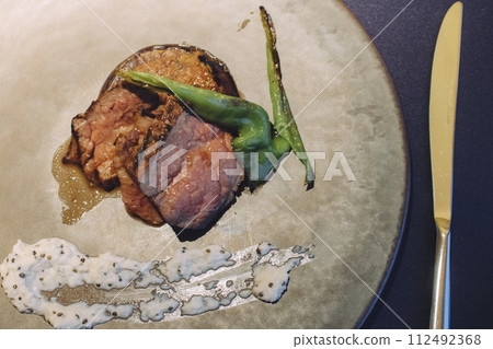 Stylish course meal meat main dish Stylish course meal meat main dish 112492368