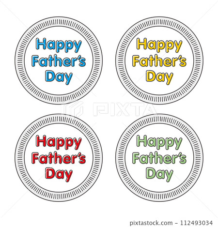 Happy Father's Day Father's Day pop logo and circle frame set Happy Father's Day Father's Day pop logo and circle frame set 112493034