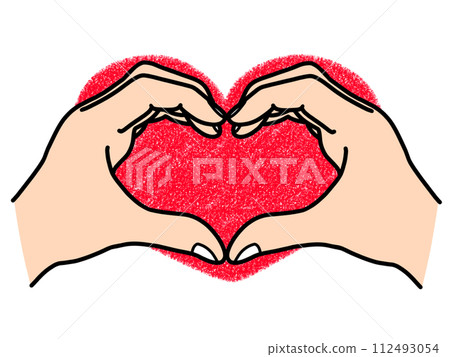 heart shaped hand red heart shaped hand red 112493054