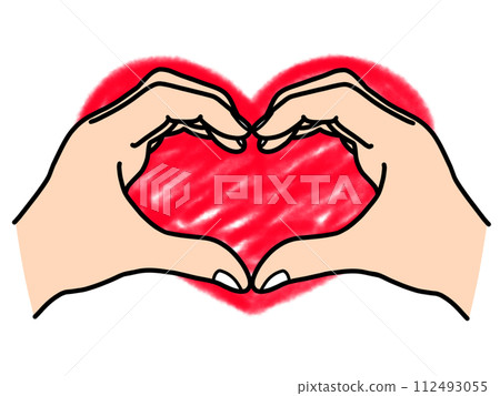 heart shaped hand red heart shaped hand red 112493055