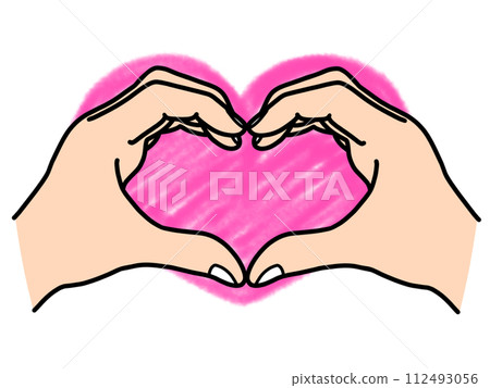 heart shaped hand pink heart shaped hand pink 112493056