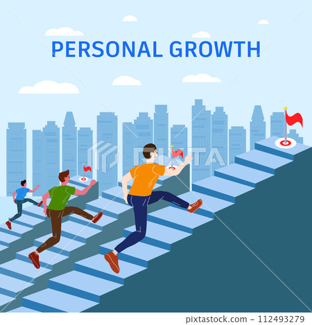 Personal Growth Career achieve goal, advancement concept 112493279