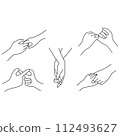 mother hands with daughter, holding hands minimal line drawing png 112493627
