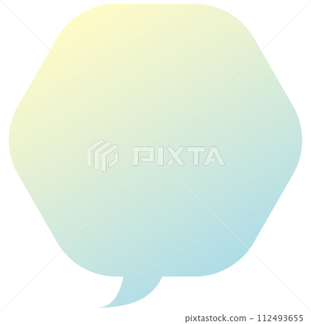 Speech bubble illustration 5 [Two-color pastel gradation (yellow/light blue)] 112493655