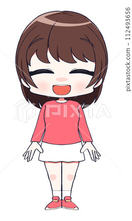Illustration of a cute girl smiling Illustration of a cute girl smiling 112493656