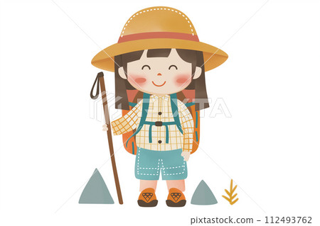 A girl carrying a backpack A girl carrying a backpack 112493762