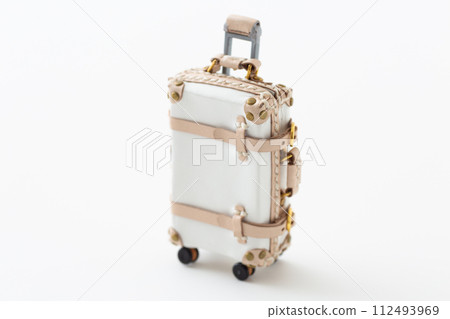 white leather suitcase 112493969