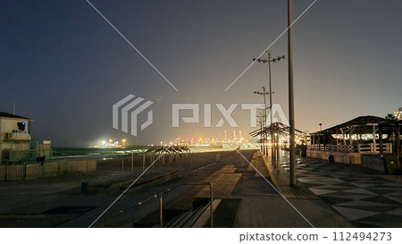 Asian sea coast at night 03 112494273