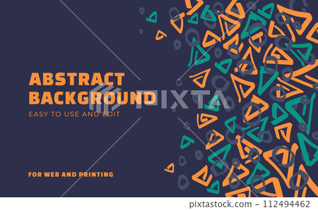 African or Asian tribal style abstract background. Dark and bright colors. Web banner, site header design. Vector flat illustration 112494462