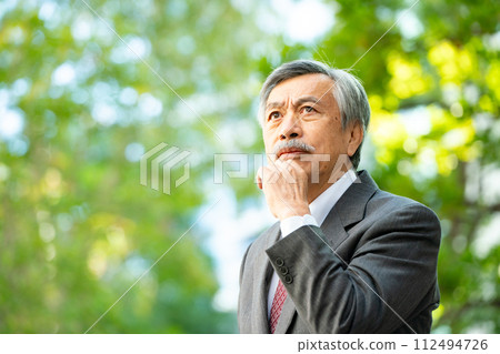 Senior male business worries Senior male business worries 112494726