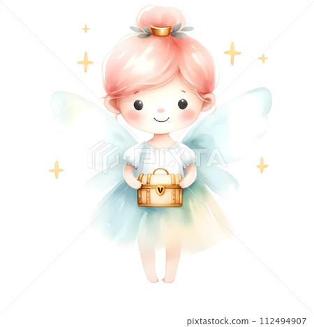 Fairy with treasure chest 112494907