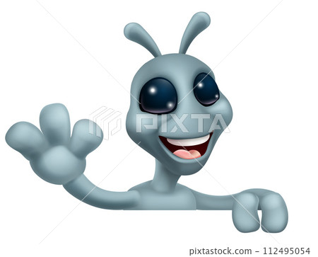 Alien Grey Gray Fun Cartoon Character 112495054