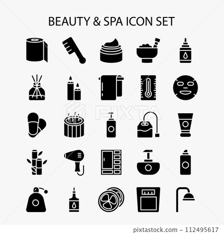 Beauty and spa icon set vector illustration 112495617