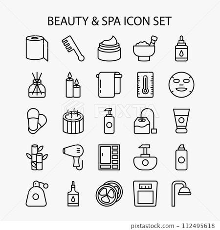 Beauty and spa icon set vector illustration 112495618