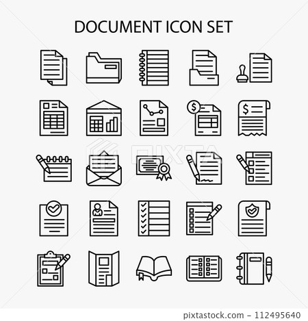 Set of document icon 112495640