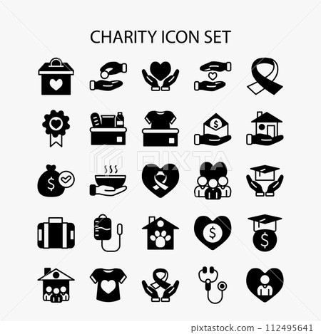 Charity icon set 112495641