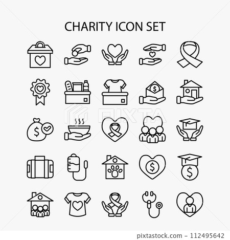 Charity icon set 112495642