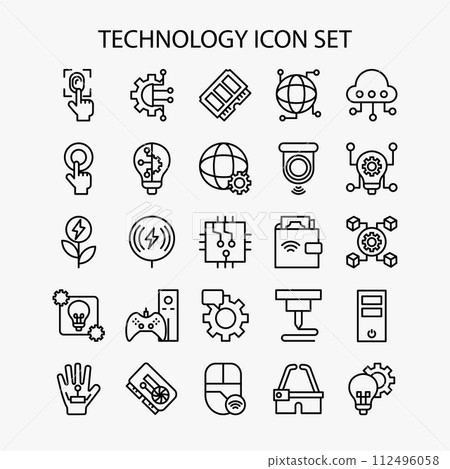 Technology icon set. Tech, science, innovation, digital icons collection. vector illustration 112496058
