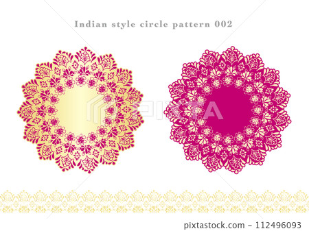 印度風格圓形花邊圖案材質顏色002 印度風格圓形花邊圖案材質顏色002 112496093