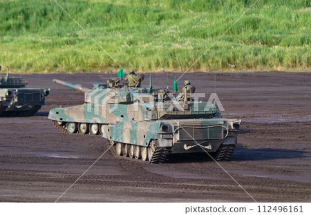 Ground Self-Defense Force Type 90 tank on display for training 112496161