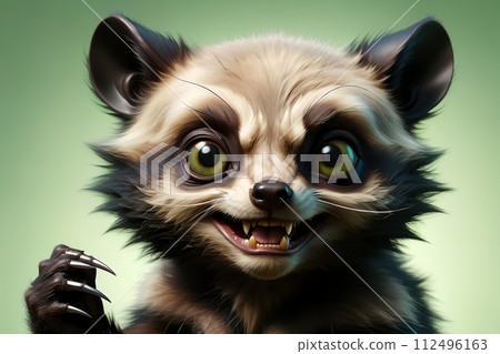 Cute wolverine in the habitat. 112496163