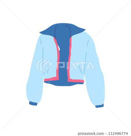 Cartoon Clothes Male Blue Jacket Concept Flat Design Style Isolated on a White Background. Vector illustration Cartoon Clothes Male Blue Jacket Concept Flat Design Style Isolated on a White Background. Vector illustration 112496774