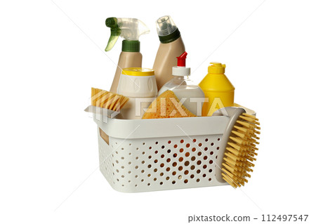 PNG, Detergents in the basket, isolated on white background PNG, Detergents in the basket, isolated on white background 112497547