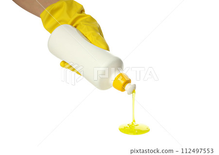 PNG,Bottle of detergent in hand, isolated on white background PNG,Bottle of detergent in hand, isolated on white background 112497553