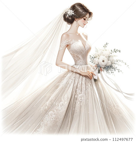 Woman in wedding dress Woman in wedding dress 112497677