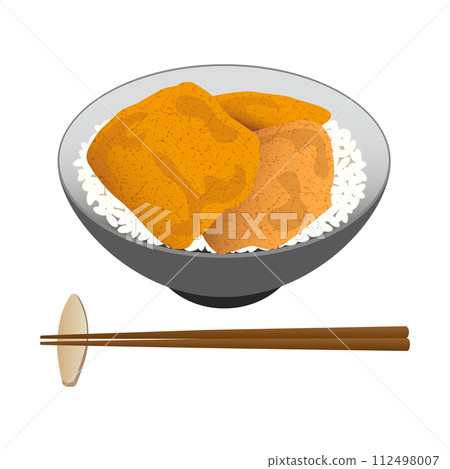 Fukui sauce cutlet bowl illustration 112498007
